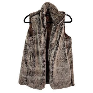 Fantastic Fawn Brown Faux Fur Vest Size Small Fuzzy Brown Boho Vest